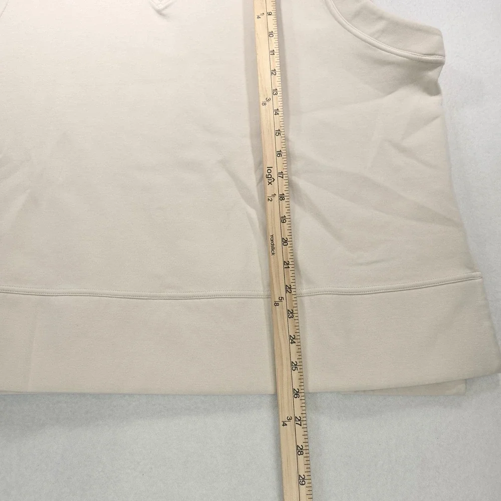 Tek Gear Ultracomfort Cream V-Neck Sleeveless Sweatshirt Vest Womens 1X Athleisu